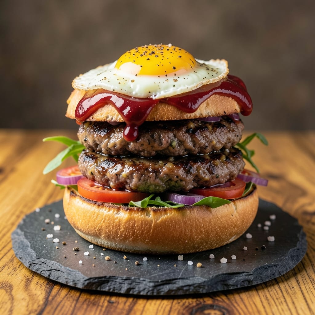 Burger Recipe With Egg Or No Egg: Crispy Celery Crust Meets Savory Yolk Streaks
