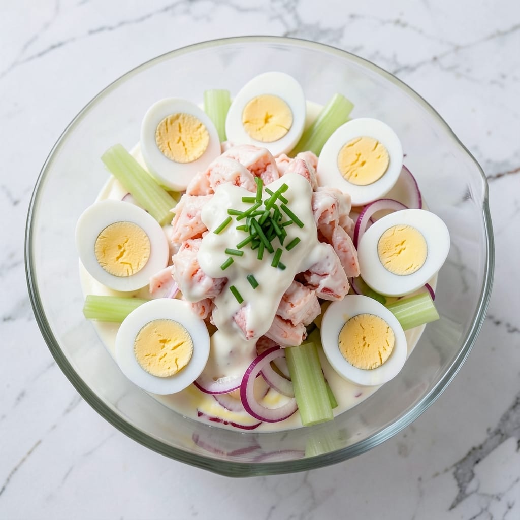 Crab And Egg Salad Recipe: Crisp Celery Bites With Silky Yolk Streaks