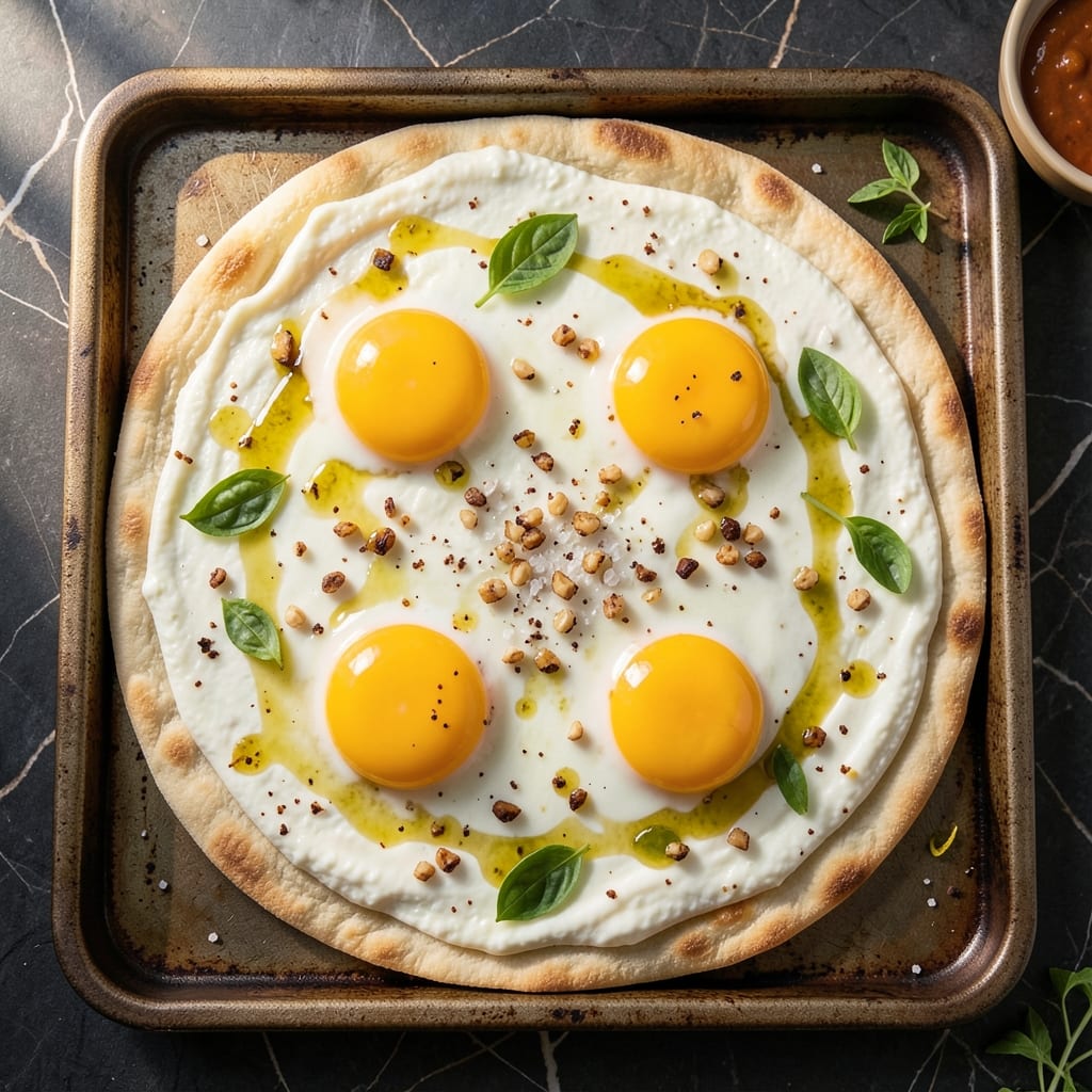 Cottage Cheese and Egg Pizza Recipe: Savory Crust With Runny Yolk Magic