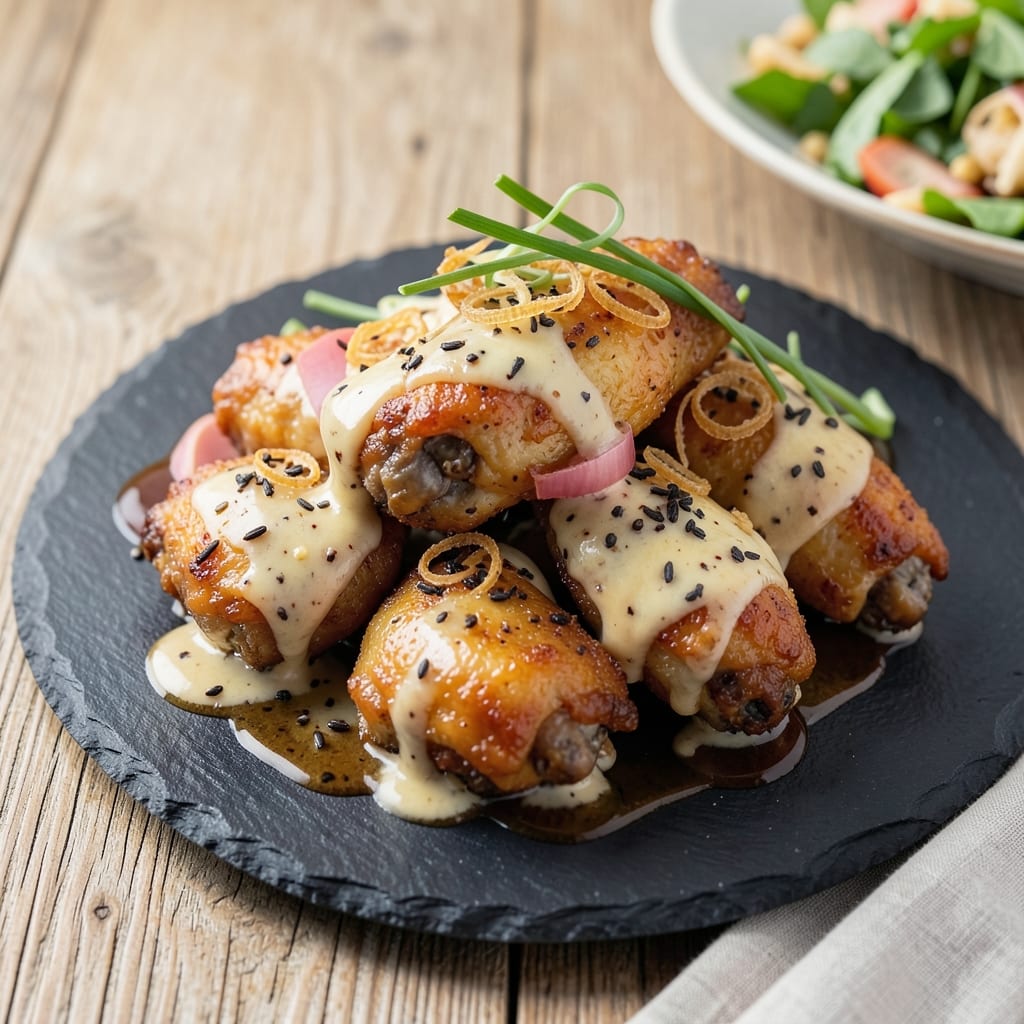 Creamy Salted Egg Chicken Wings Recipe: Crispy Celery Crust Meets Silky Yogurt Streaks