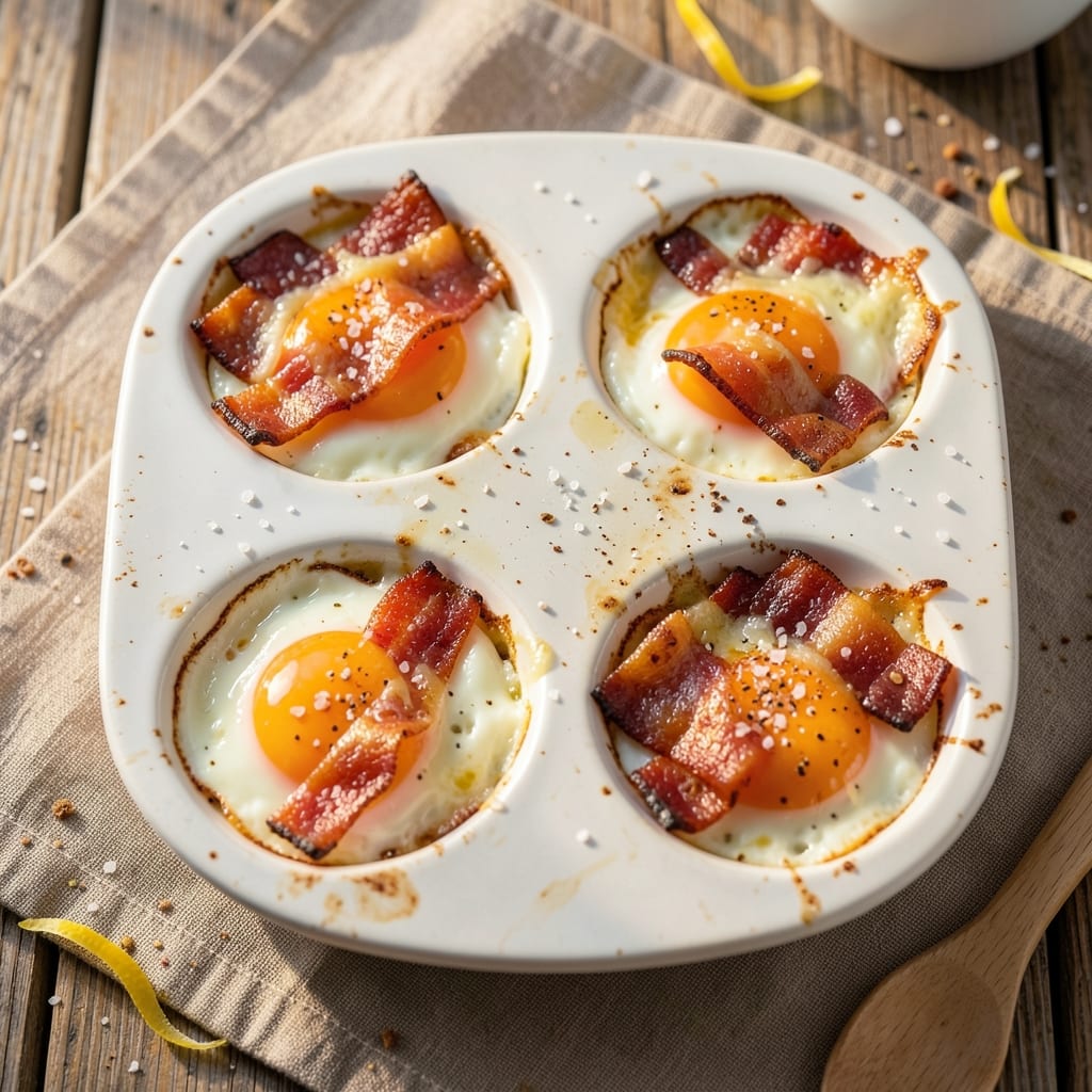 Bacon and Egg Breakfast Cups Recipe: Crispy Edges, Runny Yolk Magic