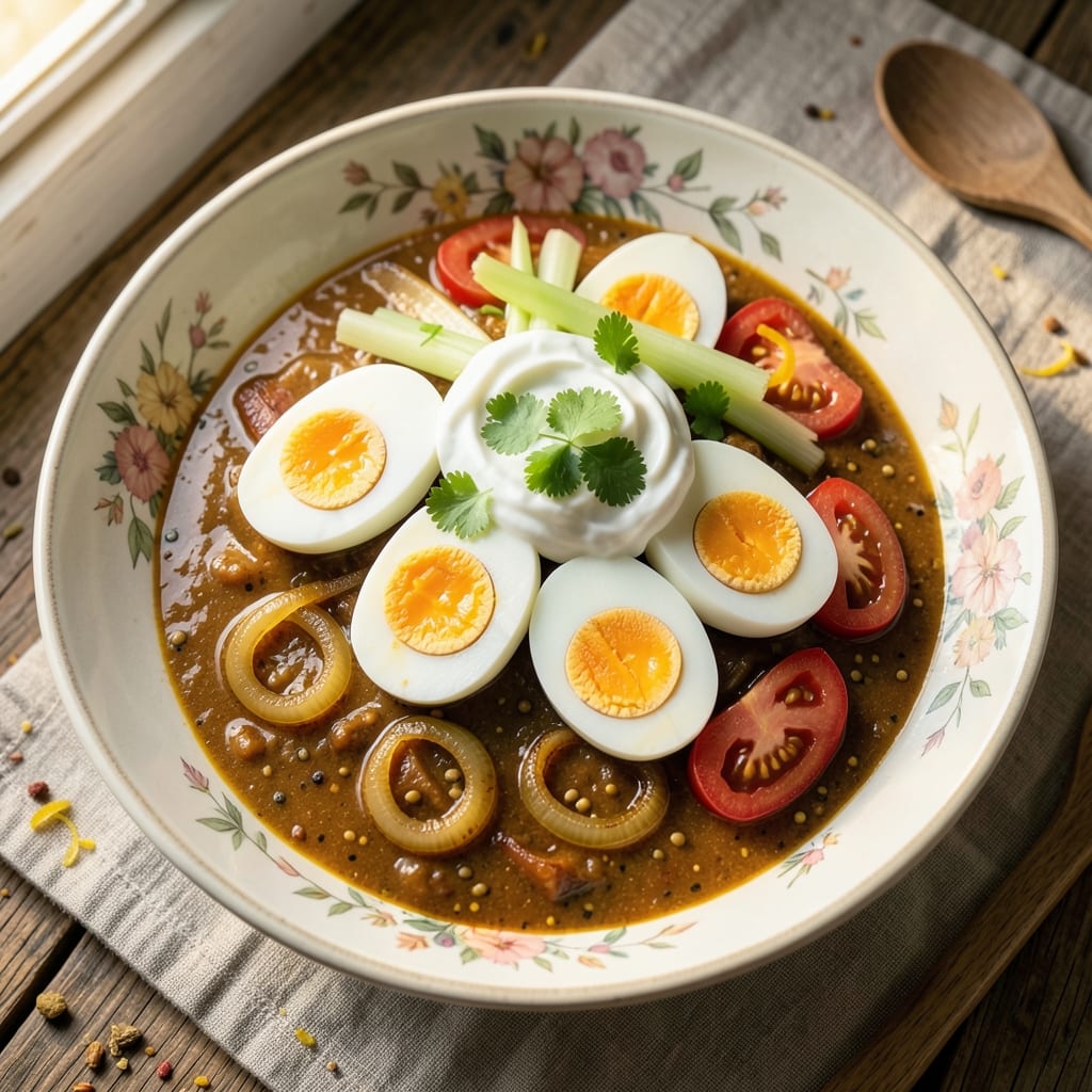 Cut Egg Curry Recipe: Smoky Yogurt and Celery Crunch Breakfast Bites