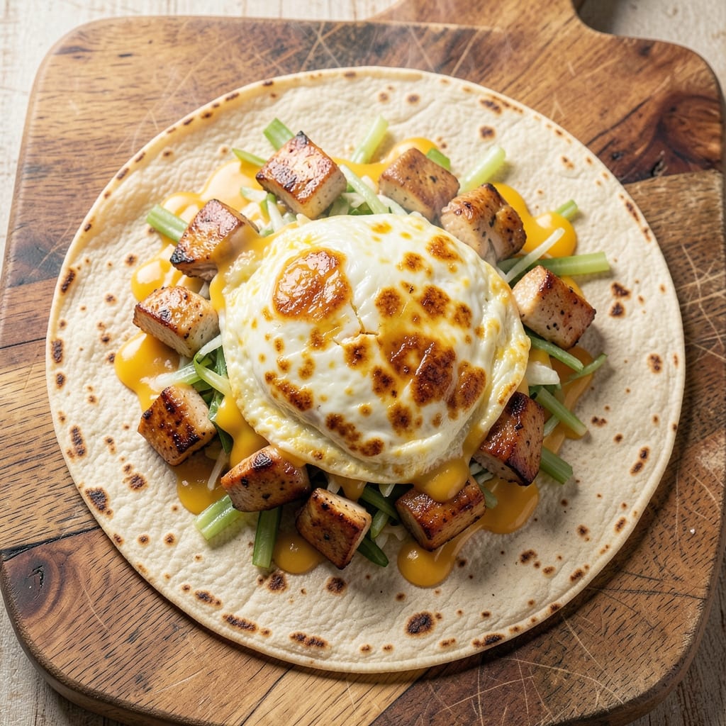 Chicken and Egg Burritos Recipe: Crispy Celery Crust Wrapped in Cheese Rivers