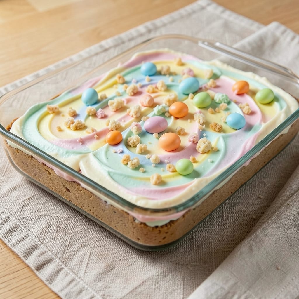 Easter Egg Sugar Cookie Bars Recipe: Festive Marble Swirls in One Pan