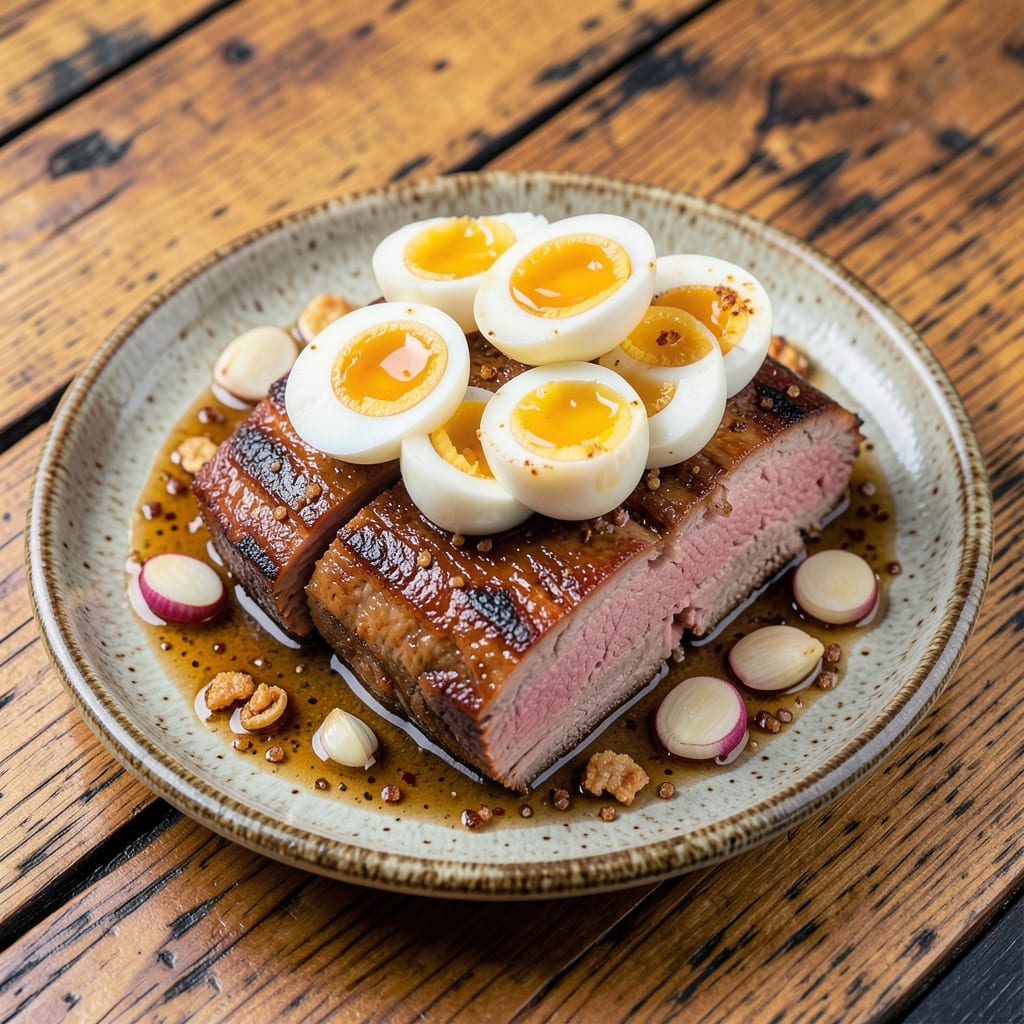 Corned Beef with Egg Filipino Recipe: Silky Yolk Rivers Over Savory Brisket Bites