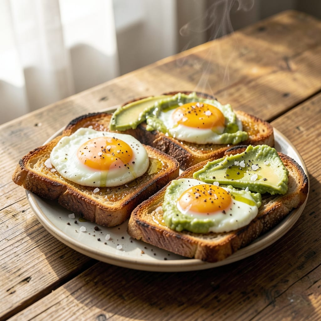 Avocado Egg Toast Breakfast Recipe: Crispy Toast Base With Creamy Avocado and Runny Yolk Magic