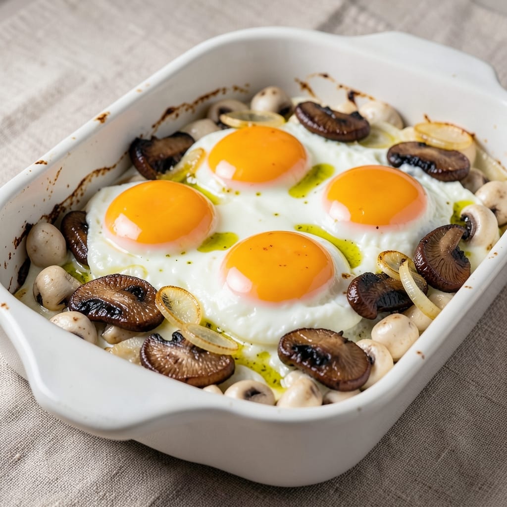 Baked Egg And Mushroom Recipe: Savory Crust with Mushroom-Infused Yolk Magic
