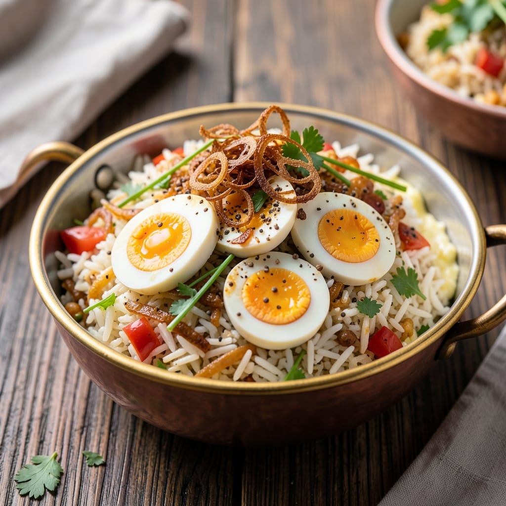 Egg 65 Biryani Recipe: Fragrant Basmati and Spiced Yogurt Harmony