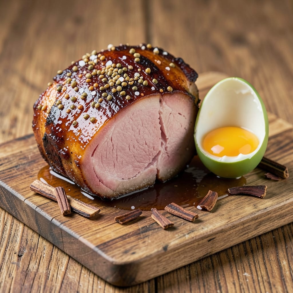 Double Smoked Ham and Big Green Egg Recipe: Smoky Breakfast Bites With Crispy Celery Crust