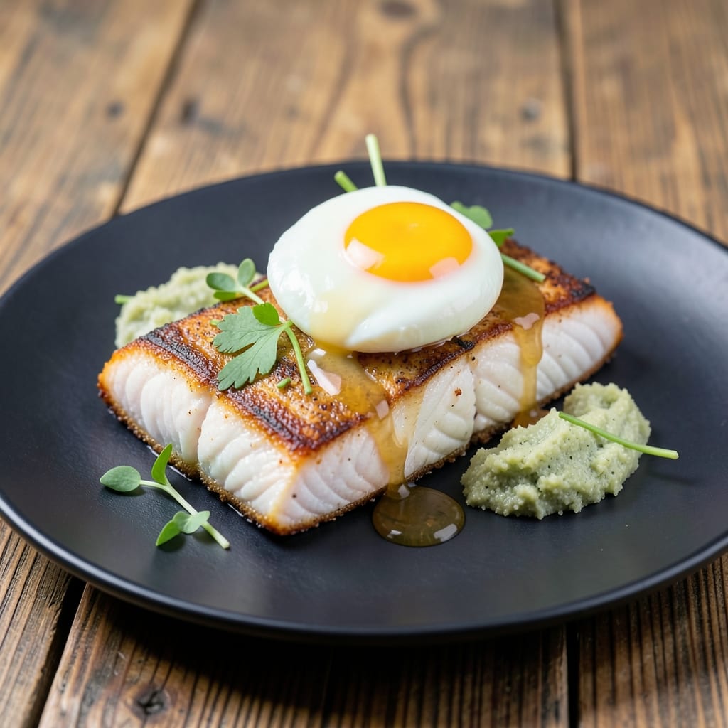 Cod and Poached Egg Recipe: Crispy Celery Crust Meets Silky Yolk Rivers