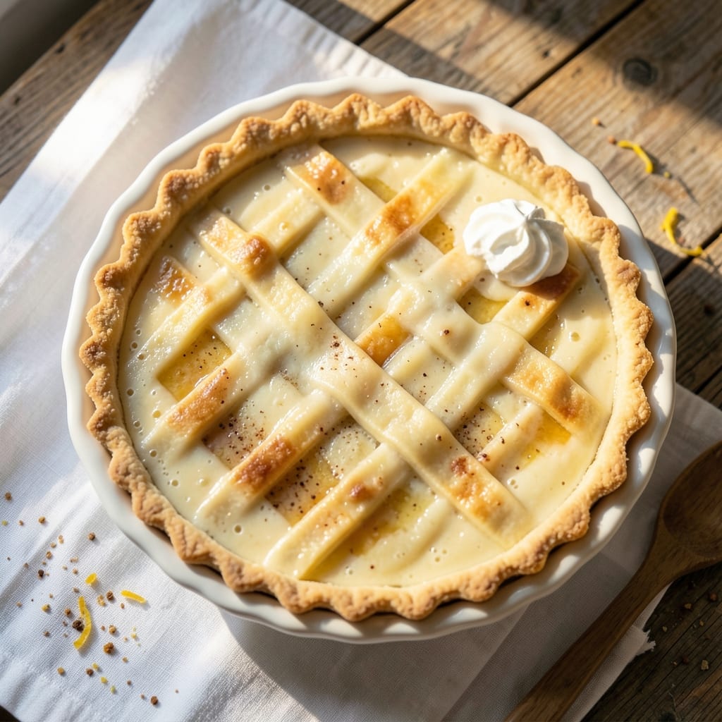 Buttermilk Egg Custard Pie Recipe: Golden Crust With Silky Yolk Streaks