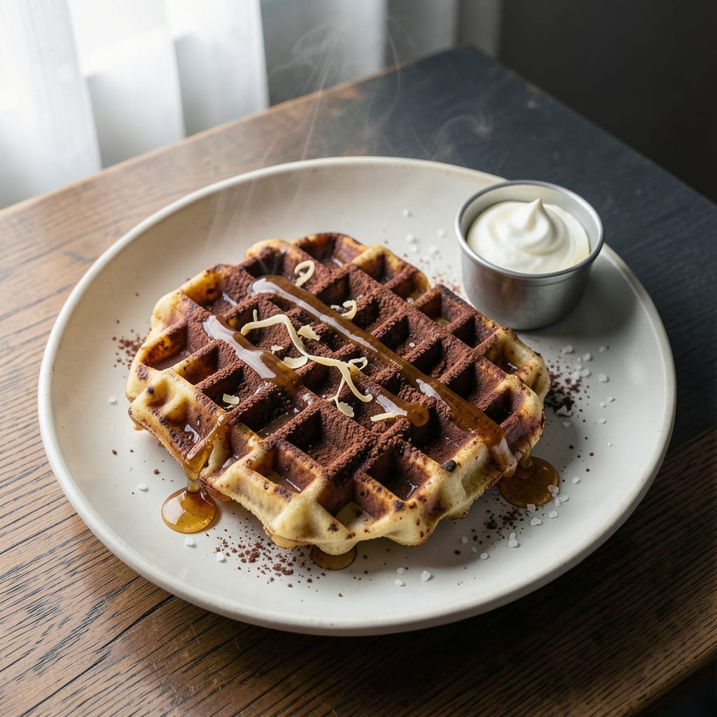 Chocolate Egg Waffles Recipe: Rich Cocoa Crunch With Silky Yolk Streaks