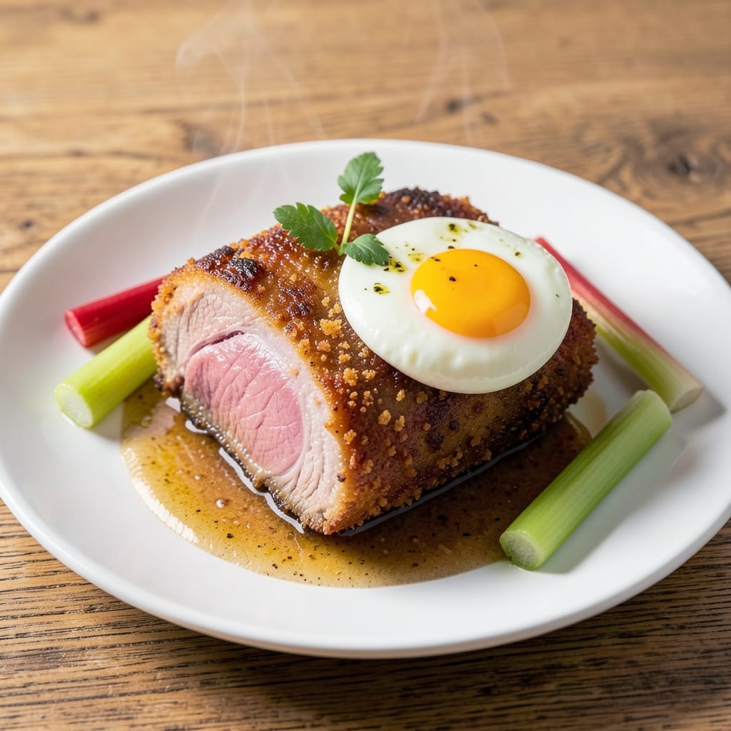 Egg And Pork Recipe: Celery-Crusted Bites With Smoky Garlic Butter