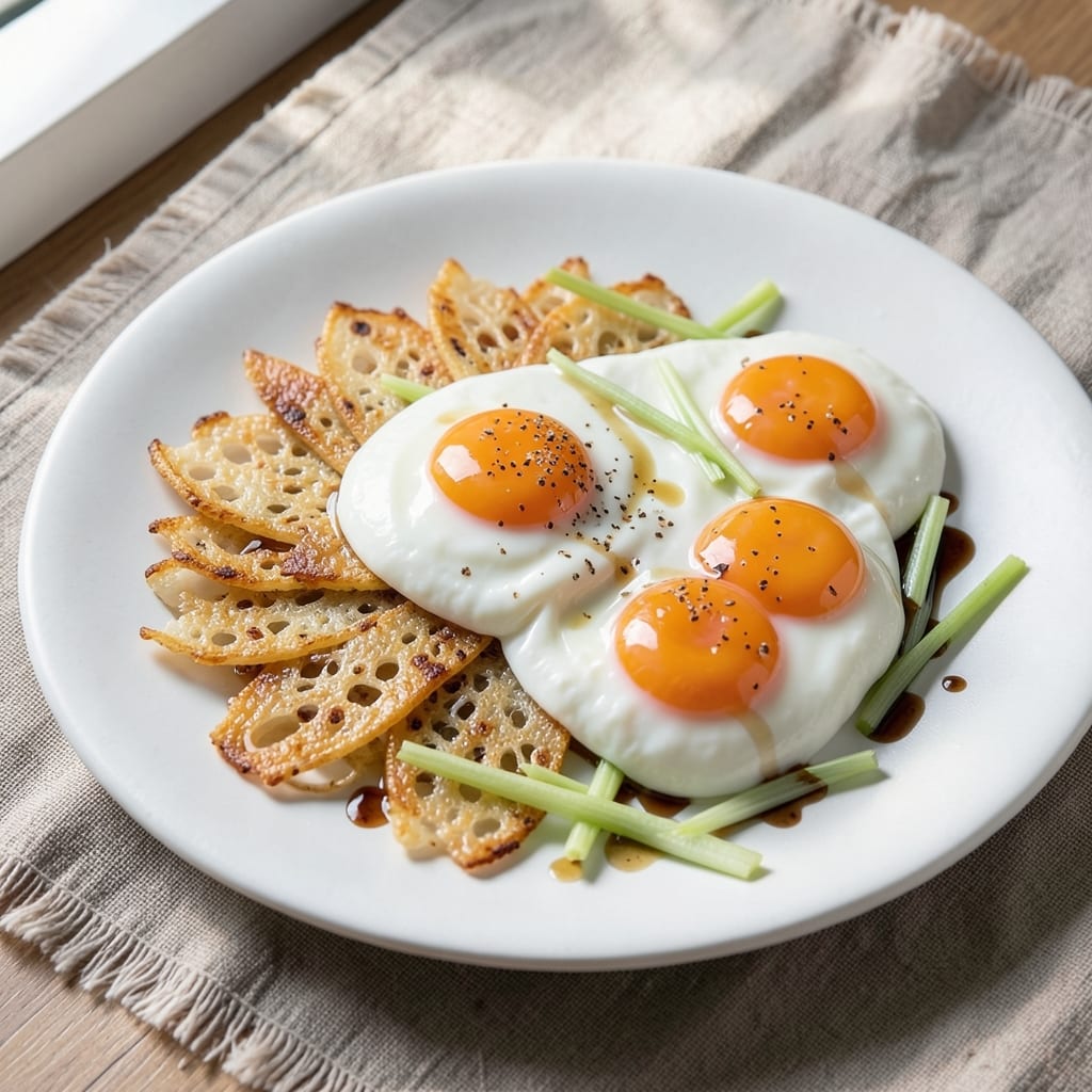 Egg Beancurd Recipe: Crispy Celery-Topped Yogurt Scramble With Silky Streaks