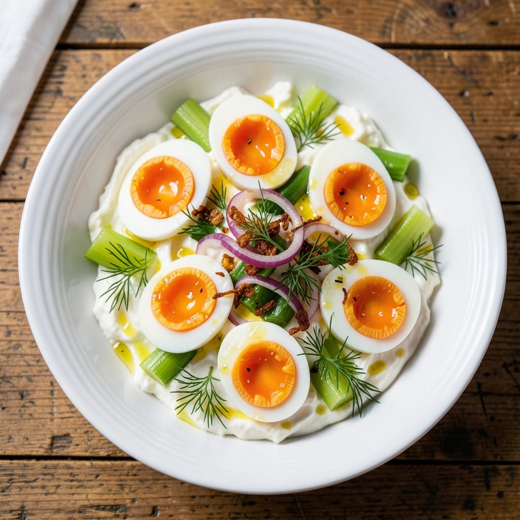 Chunky Egg Salad Recipe: Celery-Crusted Crunch With Herbed Yogurt Bites
