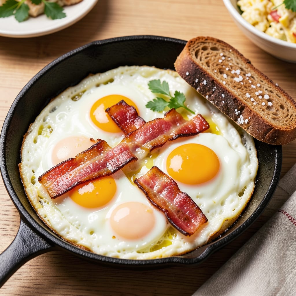 Egg and Bacon Omelet Recipe: Crispy Bacon Layers and Fluffy Eggs