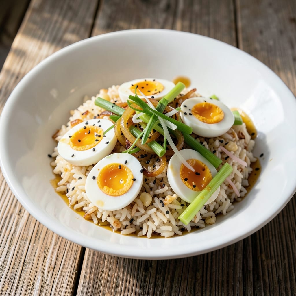 Boiled Egg Fried Rice Recipe: Crispy Celery and Soft Egg Bites in One Pan