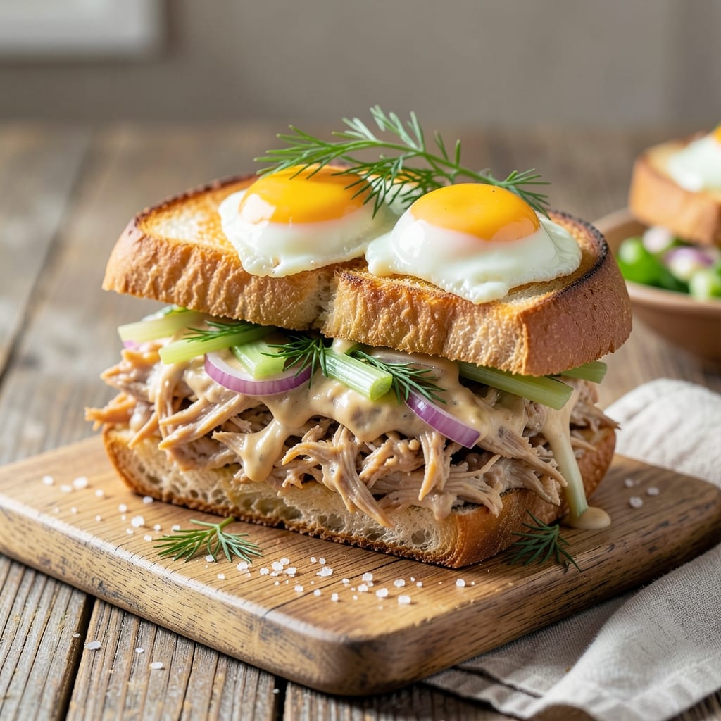 Chicken Salad With Egg Sandwich Recipe: Crispy Celery Crunch Meets Silky Yolk Magic