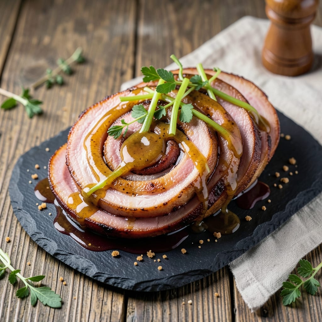 Big Green Egg Spiral Ham Recipe: Crispy Celery Crust Meets Smoky Glazed Sweetness