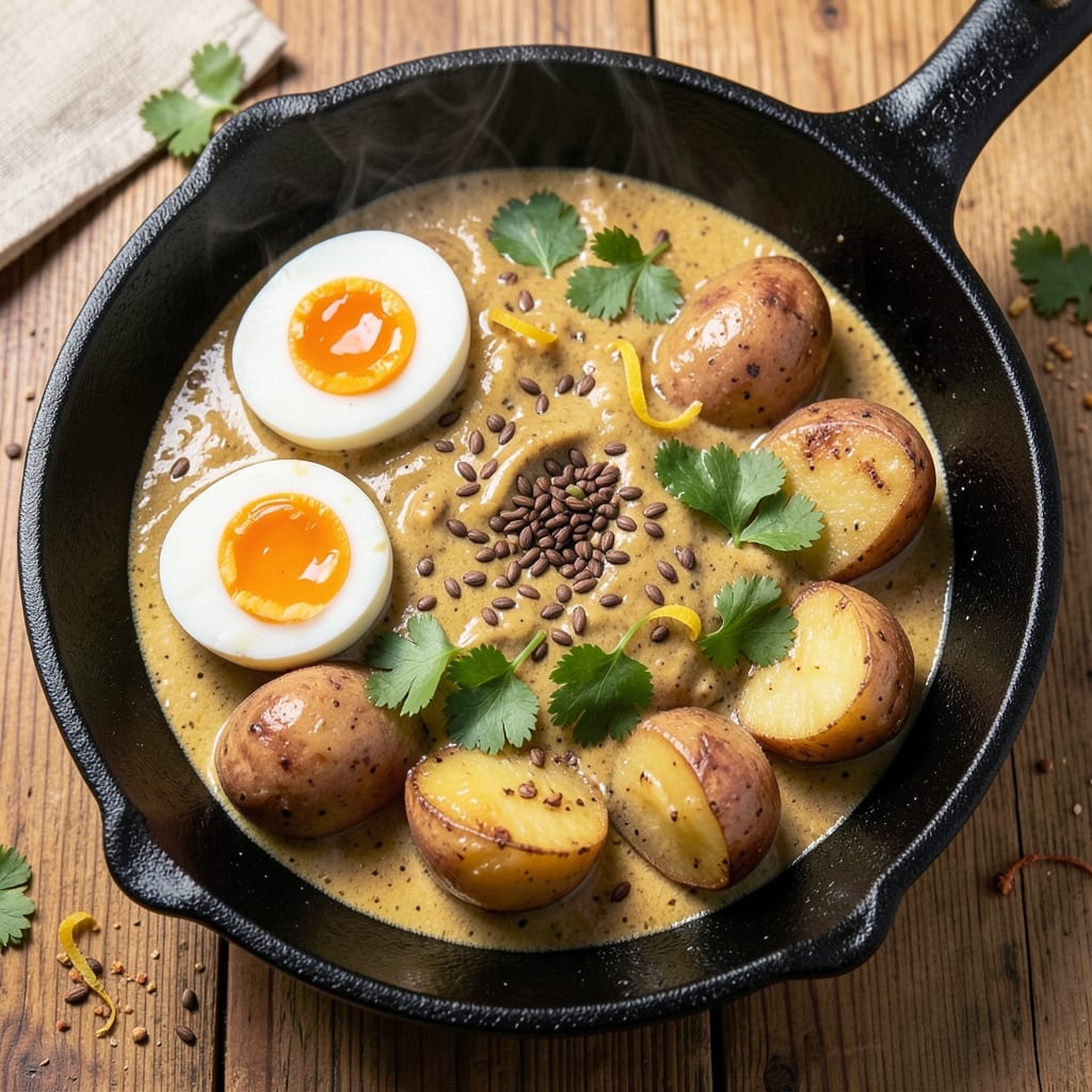 Boiled Egg and Potato Curry Recipe: Spiced Yogurt Creaminess With Zero Waste