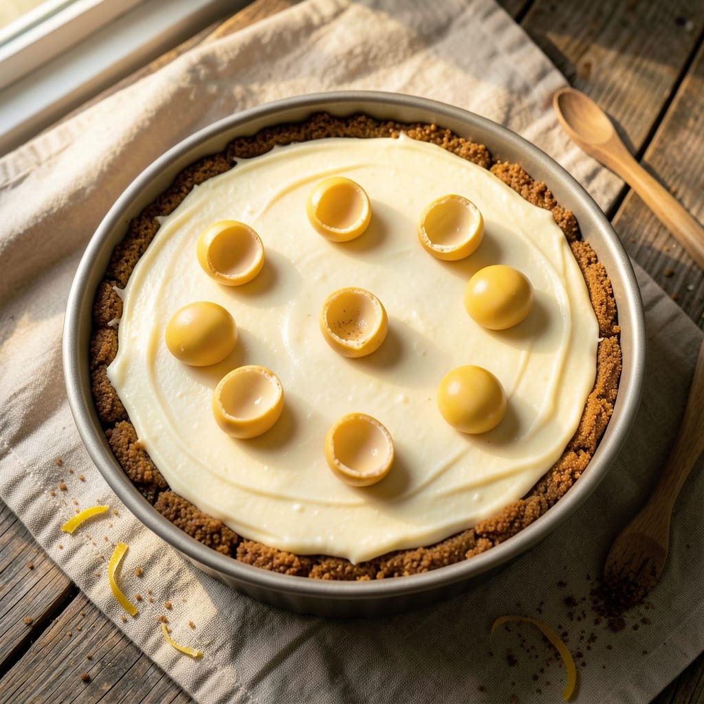 Creme Egg Cheesecake Recipe: Celery Crust Meets Creamy Yogurt Swirls
