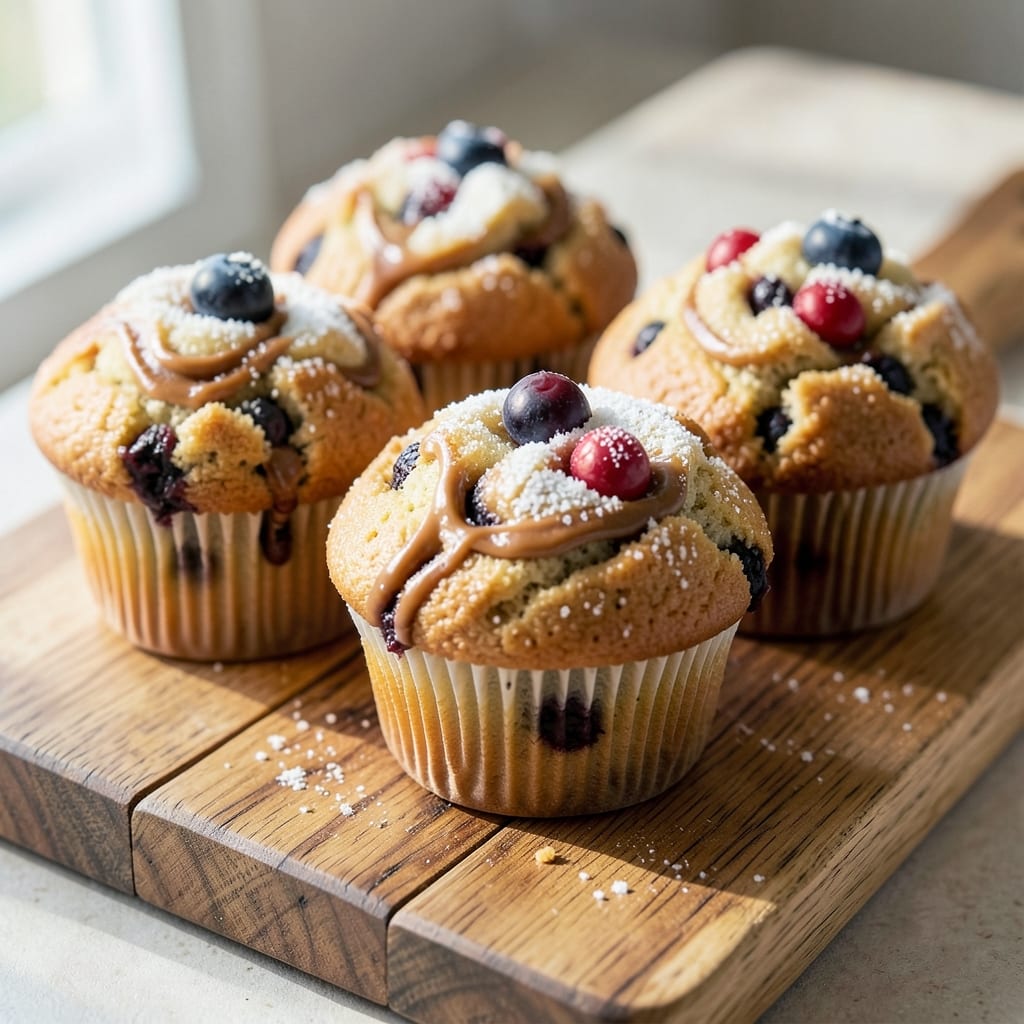 Banana Egg Peanut Butter Blueberry Muffins Recipe: Triple-Layered Sweet & Savory Bites