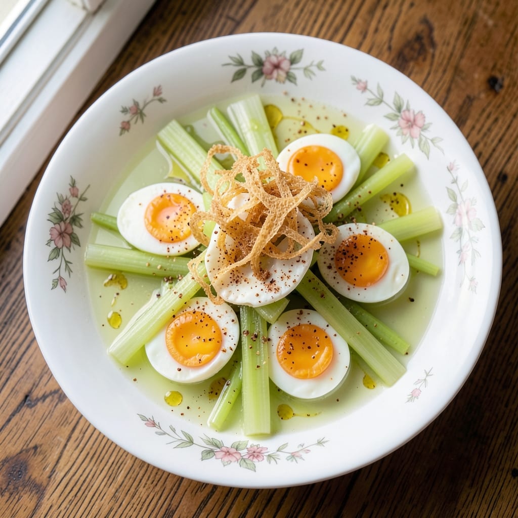 Chung Ling Egg Recipe: Celery-Infused Crispy Crust and Fragrant Five-Spice Yolk
