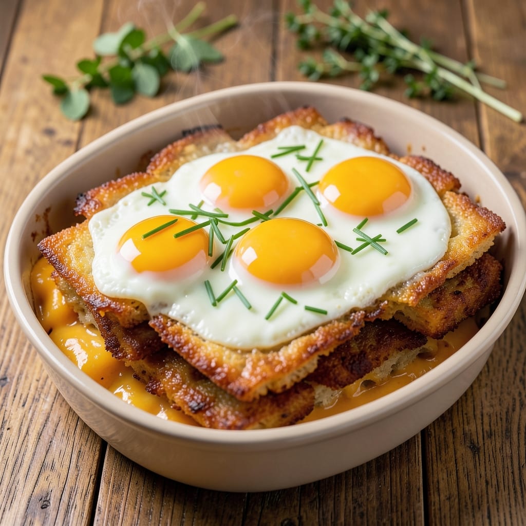 Egg Bake Recipe With Hash Brown Patties: Crispy-Topped Breakfast Casserole in One Dish