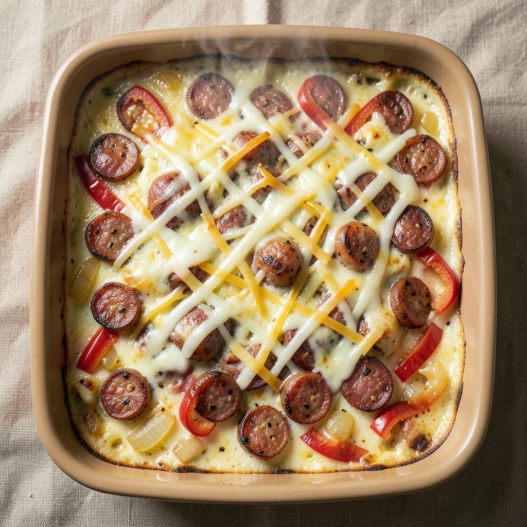 Baked Egg and Sausage Casserole Recipe: Fluffy Eggs, Crispy Sausage Crust