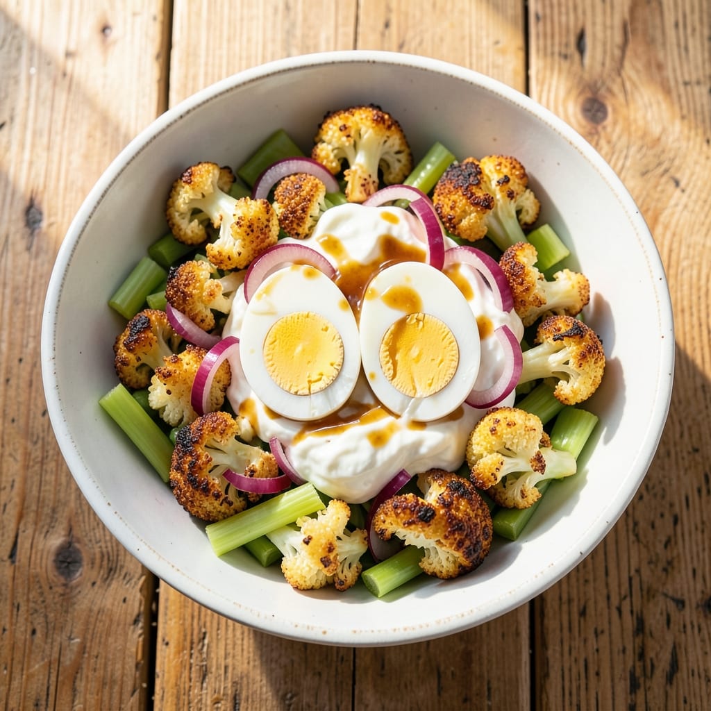 Cauliflower Egg Salad Recipe: Crunchy Celery-Cauliflower Base With Creamy Yogurt Dressing