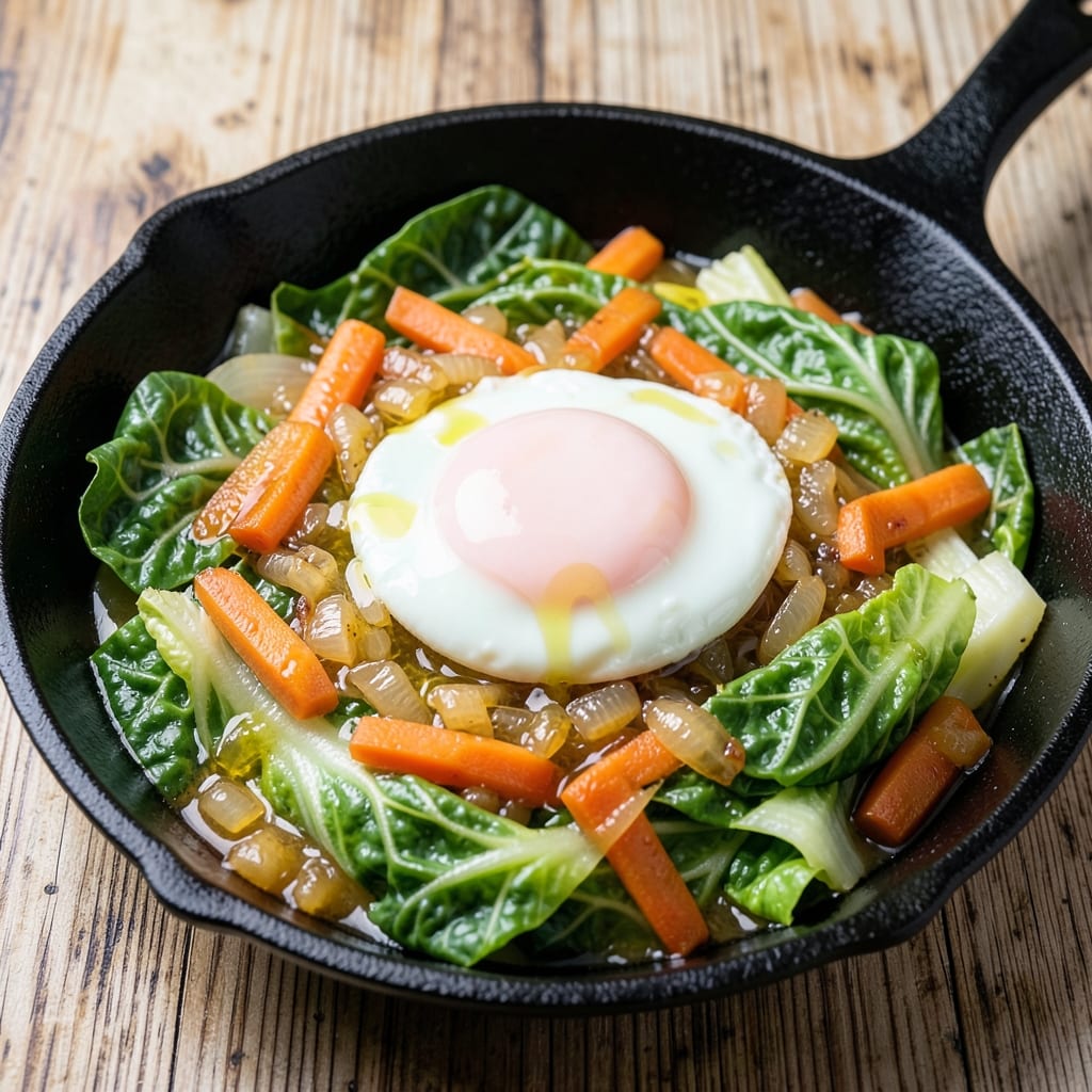 Cabbage Carrot Onion Egg Recipe: Savory Scramble With Crispy Veggie Topping