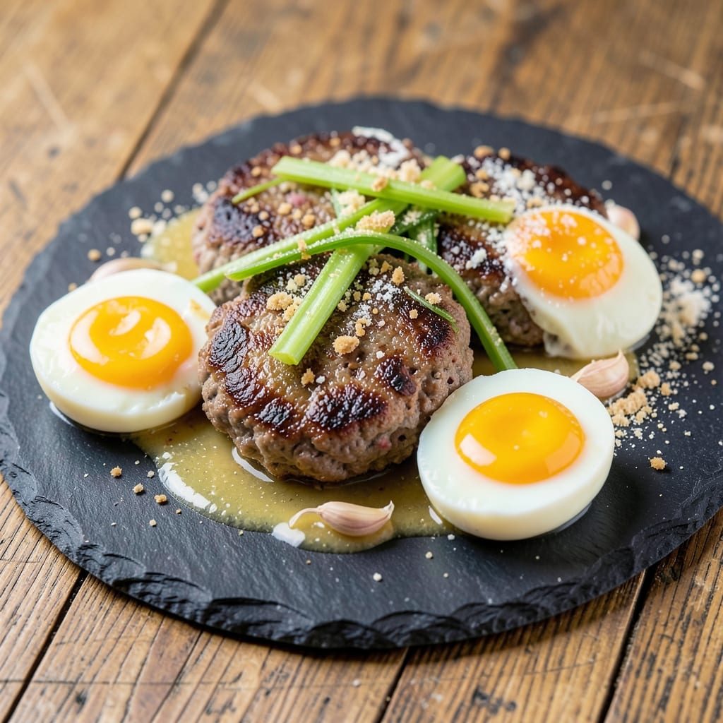Egg And Mince Meat Recipe: Crispy Celery Crust With Runny Yolk Magic
