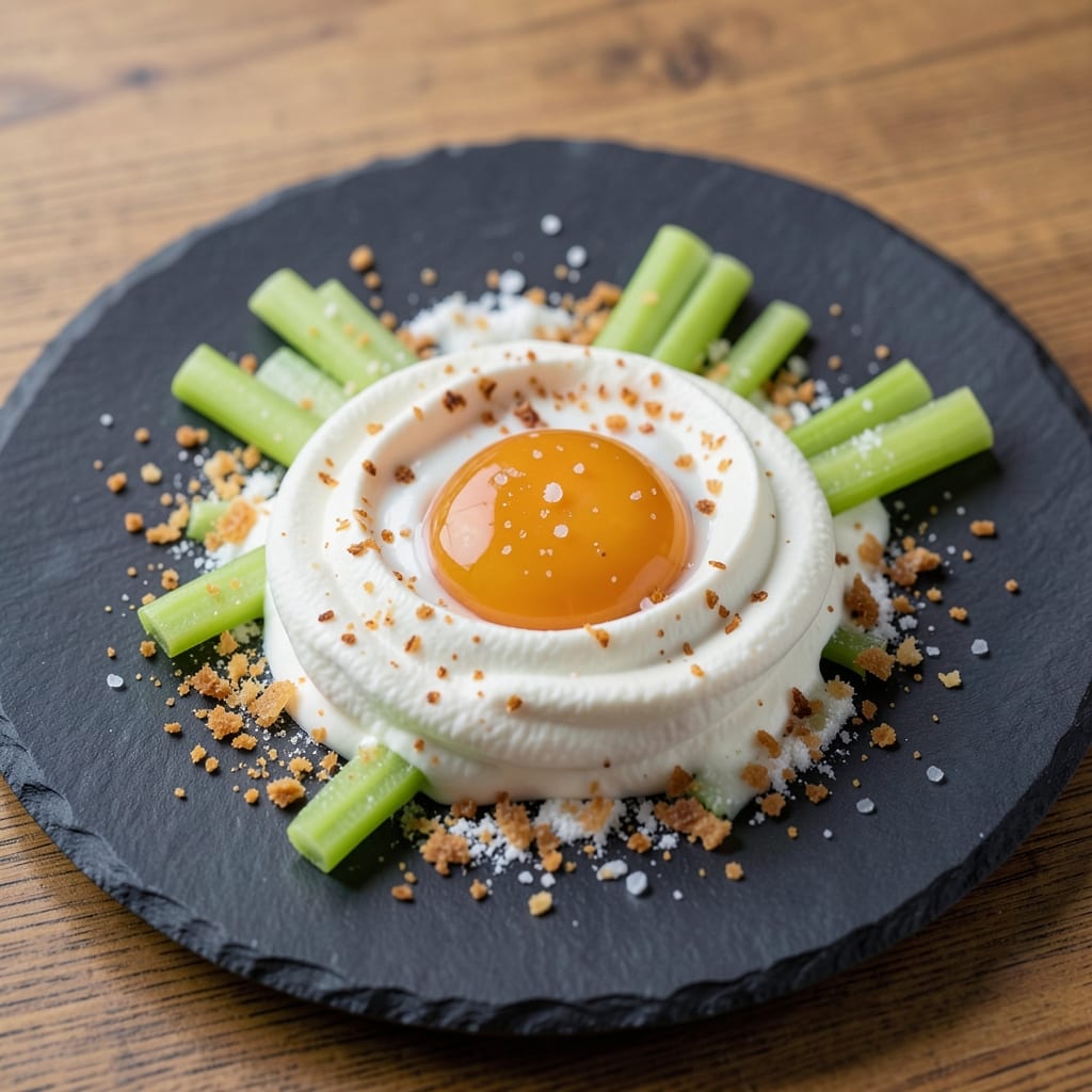 Cream Cheese and Egg Recipe: Crispy Celery-Crusted Bites With Runny Yolk Magic