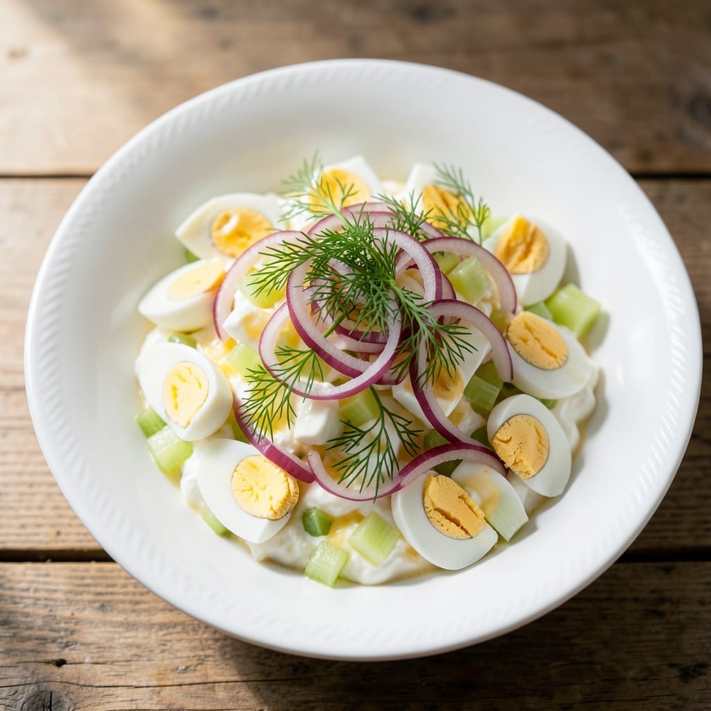 Chopped Egg Salad Recipe: Crisp Celery Bites and Creamy Yogurt Fusion