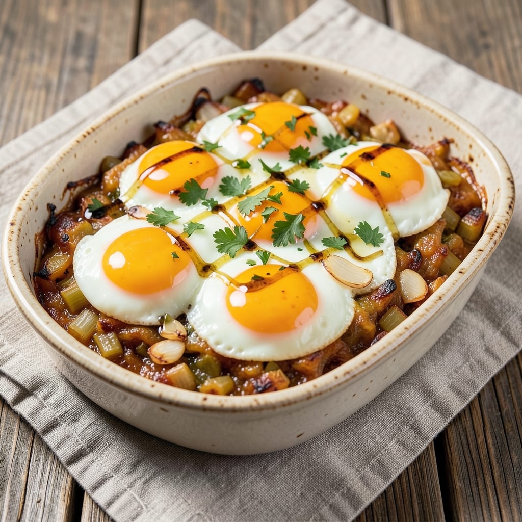 Egg Bake Recipe No Milk: Crispy Celery Crust With Golden Yolk Streaks
