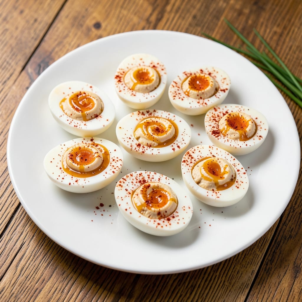 Baked Deviled Eggs Recipe: Crispy Celery Topping and Creamy Yolk Magic